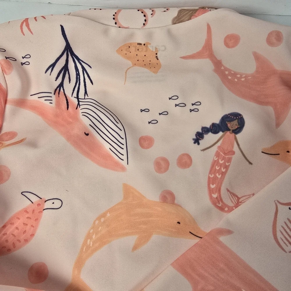 NWT Carter's Toddler Girls' 2-piece Mermaid Print LongSleeve Rashguard swimsuit